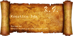 Kosztics Ida névjegykártya